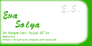 eva solya business card